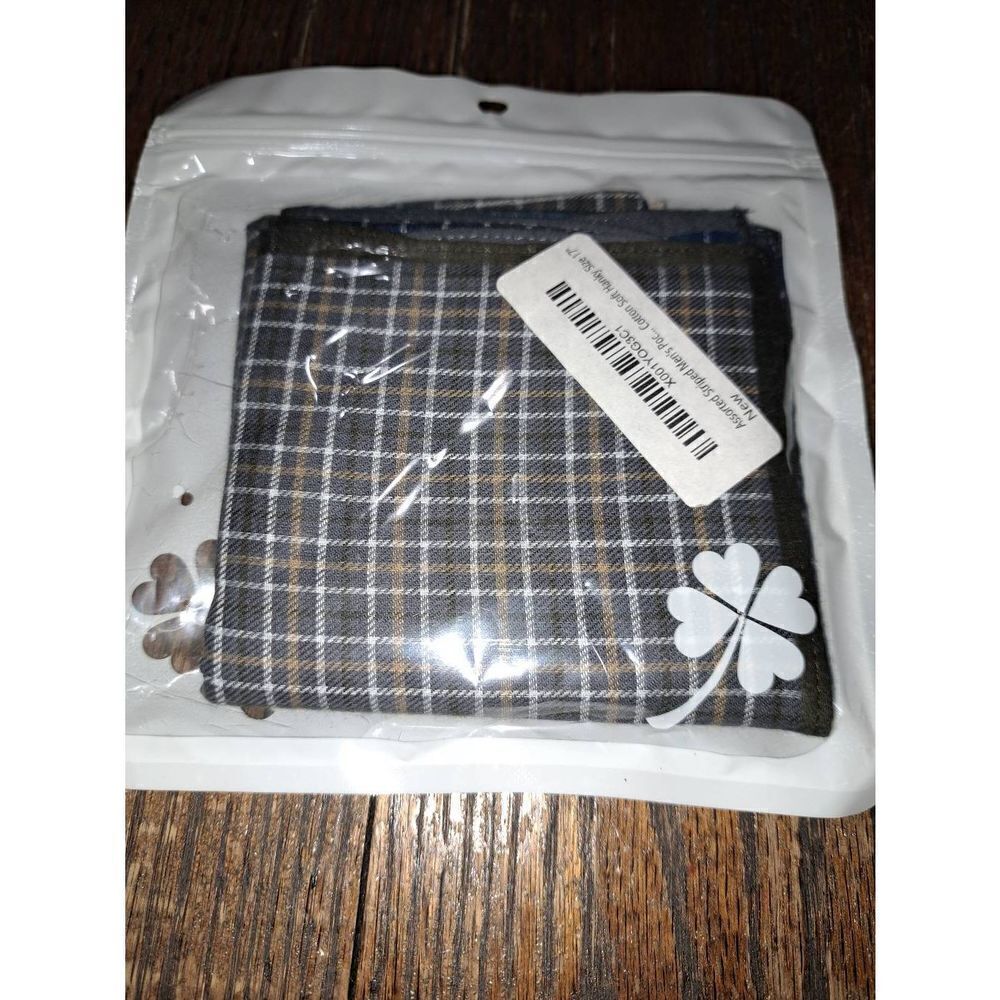 New 3 Pack Assorted Striped Check Mens Pocket Cotton Hankies Pocket Squares NWT